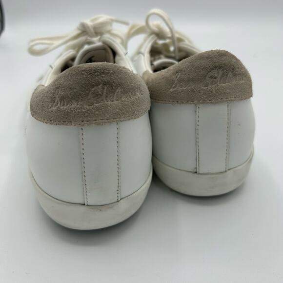 Sam Edelman Aubrie Sneakers 7.5 White Leather Suede Toe Low Top Lace Up Casual - Picture 6 of 14